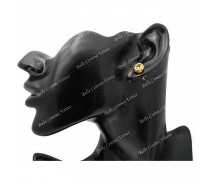 Boucles d'oreilles puce noeud Plaqué OR 750 3 microns