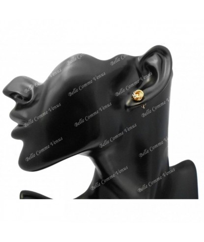 Boucles d'oreilles puce noeud Plaqué OR 750 3 microns