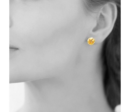Boucles d'oreilles puce noeud Plaqué OR 750 3 microns