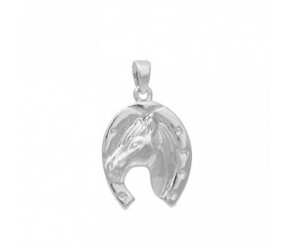 Pendentif fer à cheval porte bonheur Argent 925 Rhodié