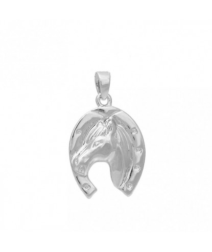 Pendentif fer à cheval porte bonheur Argent 925 Rhodié