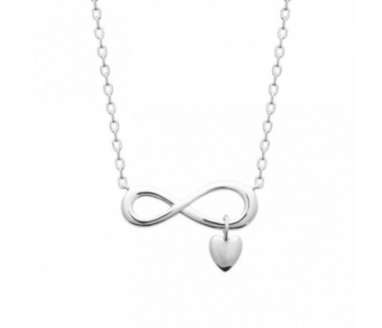 Collier infini coeur pendant Argent 925 Rhodié