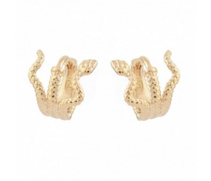 Boucles d'oreilles Créoles serpent enroulé Plaqué or 750 3 microns