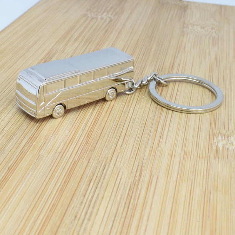 Porte-clés autobus car argenté