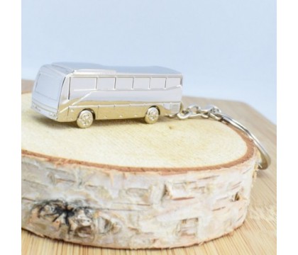 Porte-clés autobus car argenté