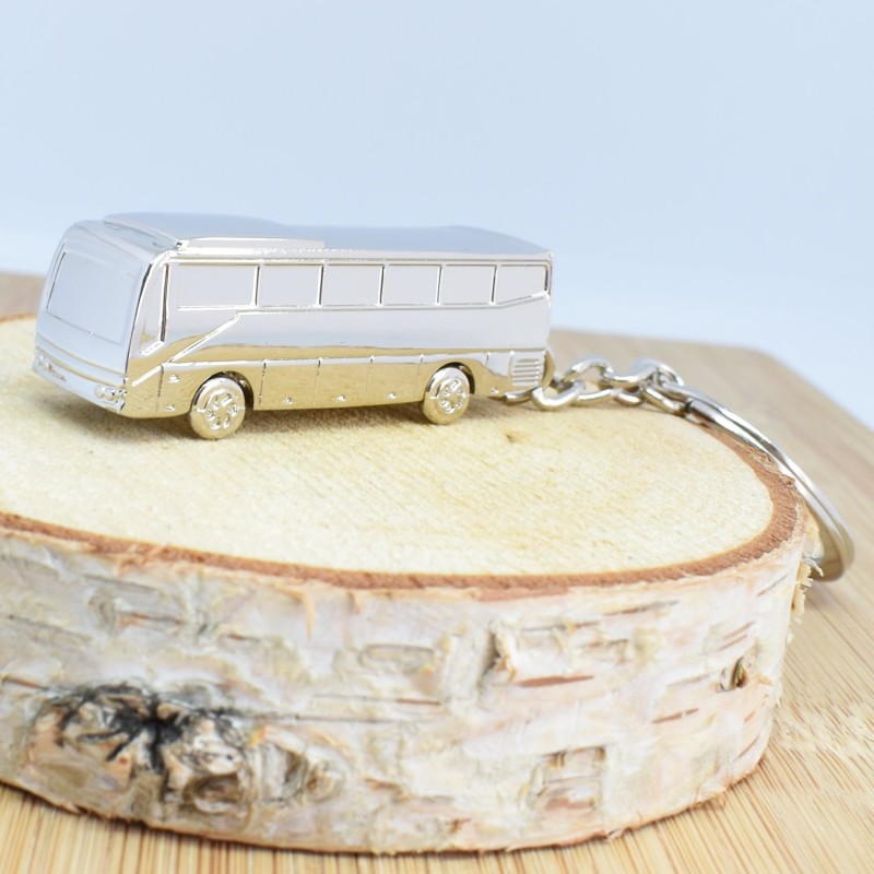 Porte-clés autobus car argenté