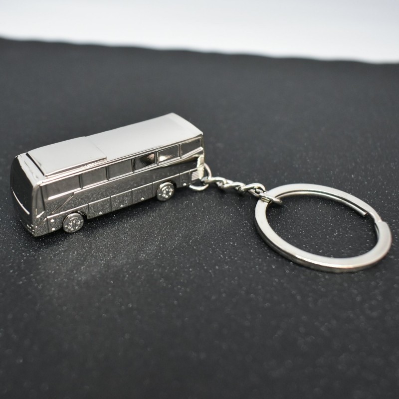 Porte-clés autobus car argenté