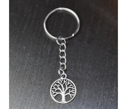 Porte-clés arbre de vie argenté