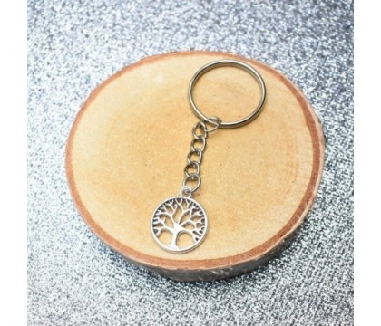 Porte-clés arbre de vie argenté