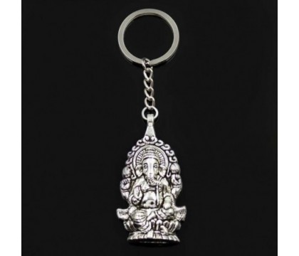 Porte-clés Ganesh dieu hindou argenté Porte-clés Ganesh dieu hindou argenté