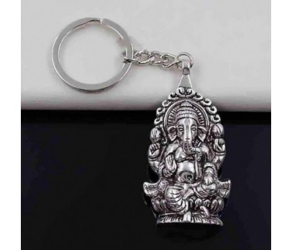 Porte-clés Ganesh dieu hindou argenté Porte-clés Ganesh dieu hindou argenté