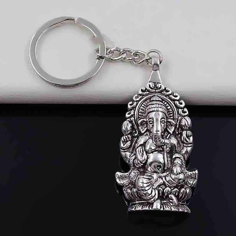 Porte-clés Ganesh dieu hindou argenté Porte-clés Ganesh dieu hindou argenté