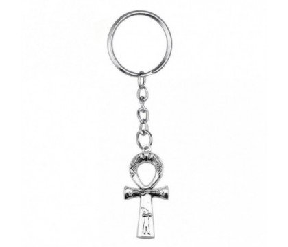 Porte-clés ânkh croix ansée hiéroglyphe égyptien argenté