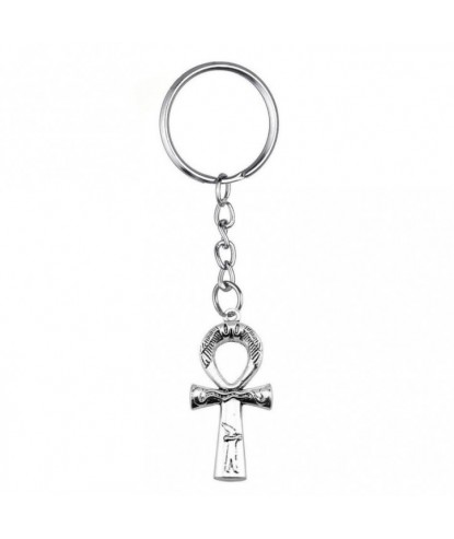 Porte-clés ânkh croix ansée hiéroglyphe égyptien argenté