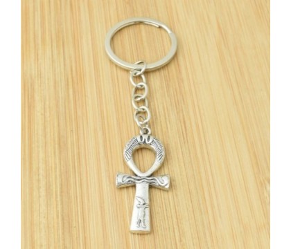Porte-clés ânkh croix ansée hiéroglyphe égyptien argenté Porte-clés ânkh croix ansée hiéroglyphe égyptien argenté