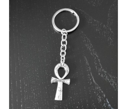 Porte-clés ânkh croix ansée hiéroglyphe égyptien argenté Porte-clés ânkh croix ansée hiéroglyphe égyptien argenté