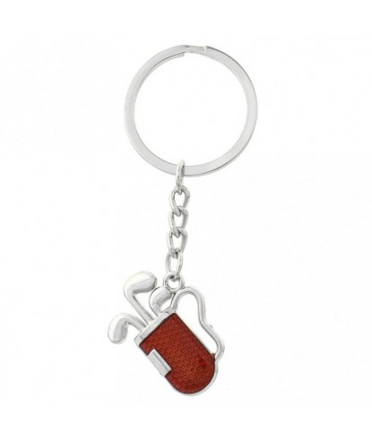 Porte-clés sac de golf 3 clubs caddie rouge