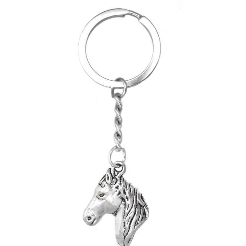 Porte-clés animal cheval argenté