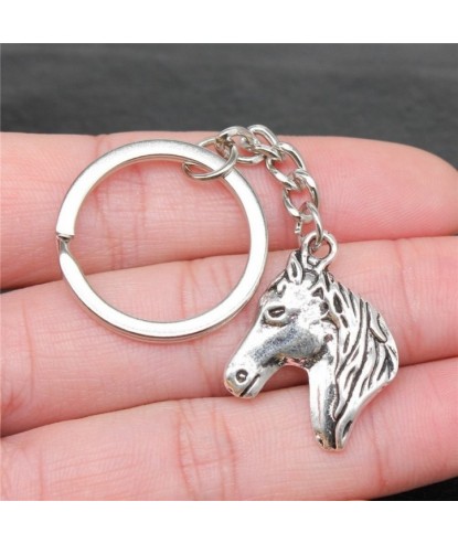 Porte-clés animal cheval argenté