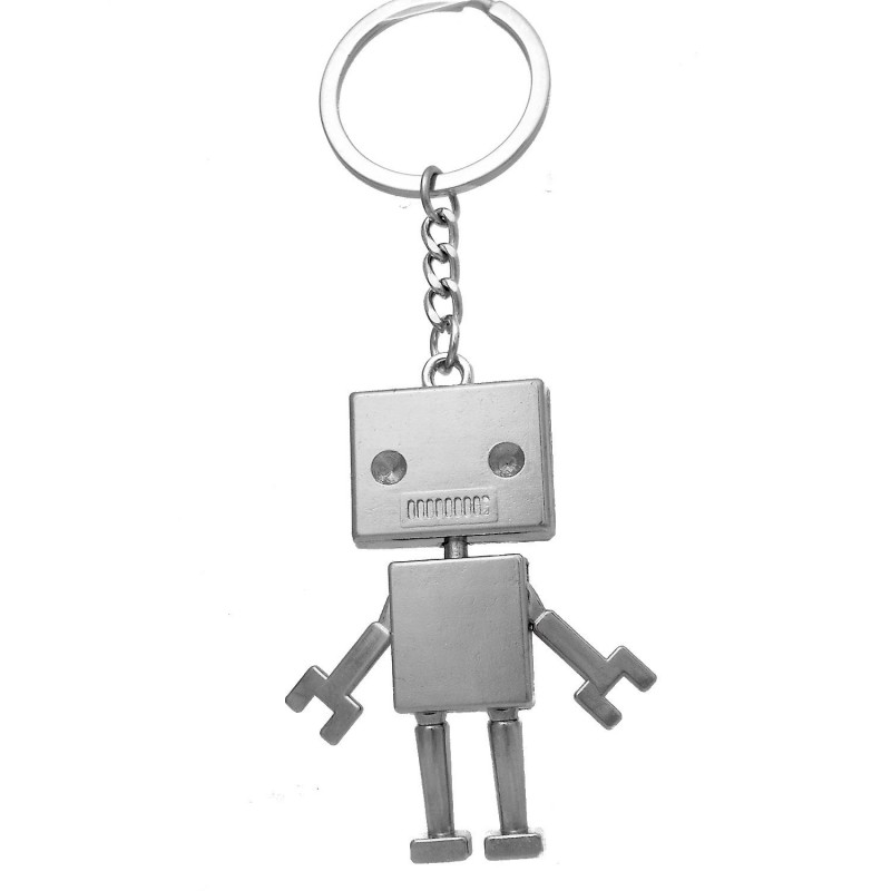Porte-clés petit robot articulé argenté Porte-clés petit robot articulé argenté