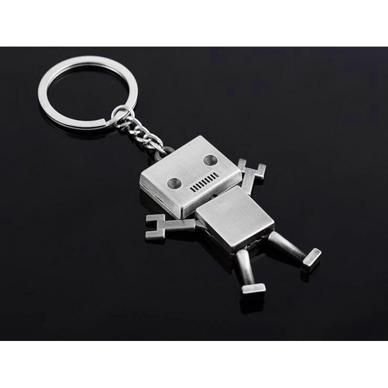 Porte-clés petit robot articulé argenté Porte-clés petit robot articulé argenté