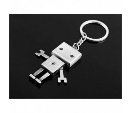 Porte-clés petit robot articulé argenté Porte-clés petit robot articulé argenté