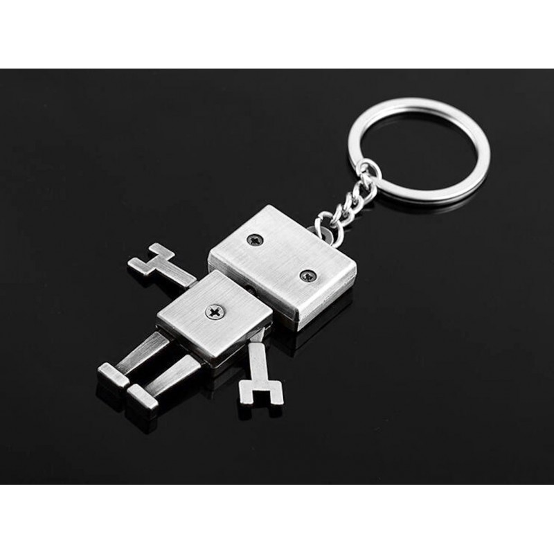 Porte-clés petit robot articulé argenté Porte-clés petit robot articulé argenté