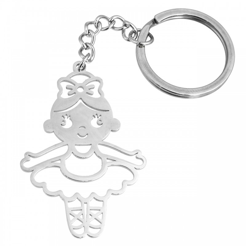 Porte-clés danseuse fille danse classique ballet acier inoxydable Porte-clés danseuse fille danse classique ballet acier inoxydable