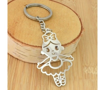 Porte-clés danseuse fille danse classique ballet acier inoxydable Porte-clés danseuse fille danse classique ballet acier inoxydable