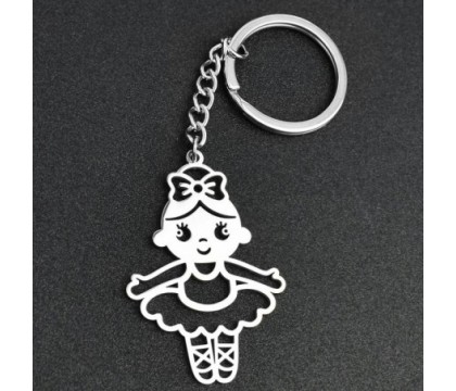 Porte-clés danseuse fille danse classique ballet acier inoxydable Porte-clés danseuse fille danse classique ballet acier inoxydable