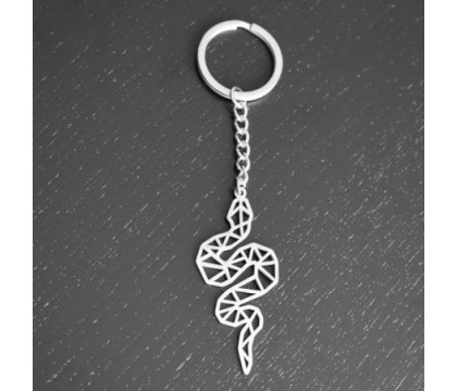 Porte-clés serpent origami acier