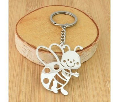 Porte-clés abeille acier inoxydable Porte-clés abeille acier inoxydable