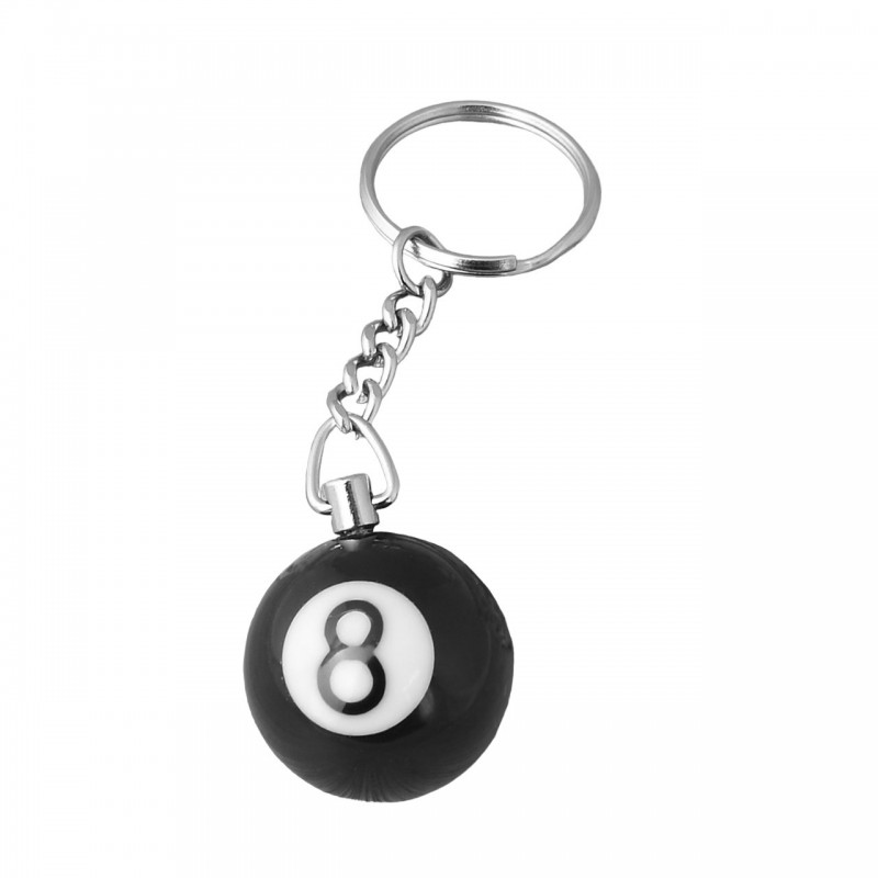 Porte-clés boule de billard 8 pool noir et blanc Porte-clés boule de billard 8 pool noir et blanc