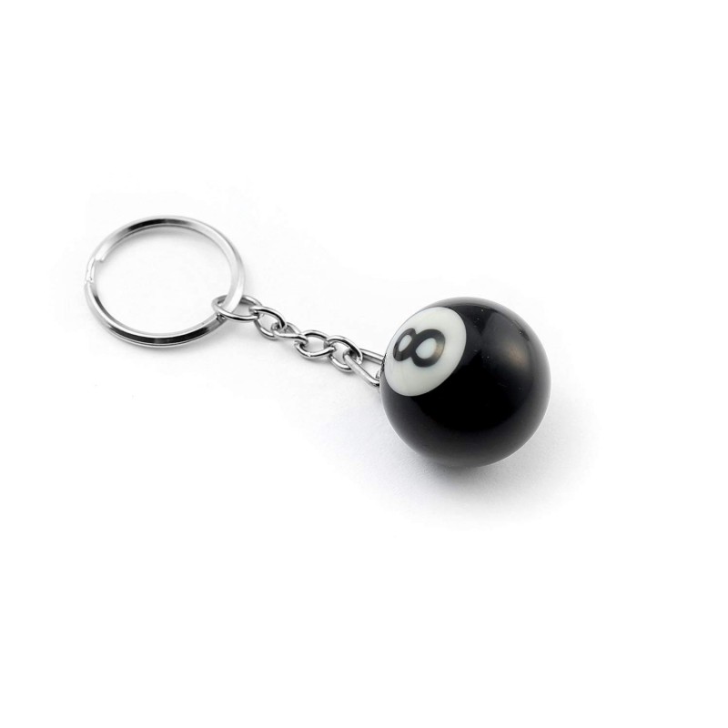 Porte-clés boule de billard 8 pool noir et blanc Porte-clés boule de billard 8 pool noir et blanc