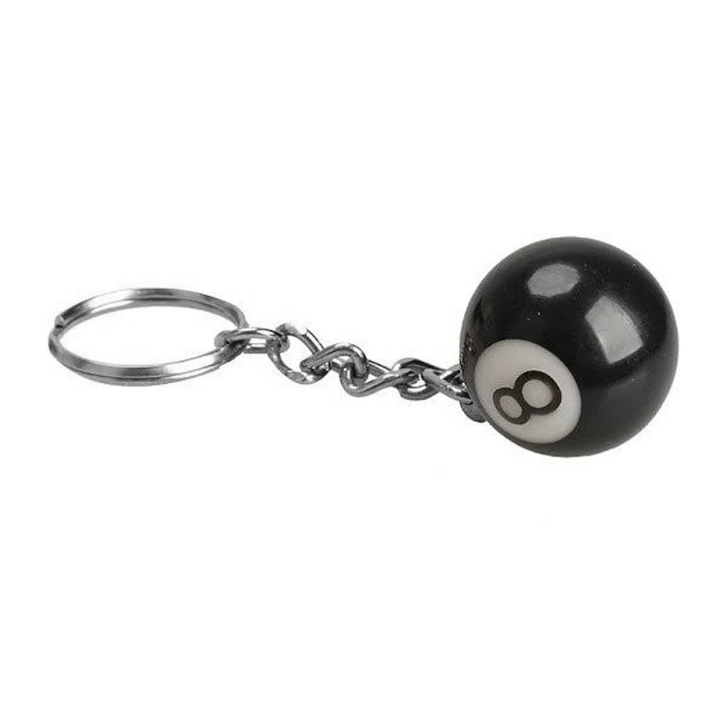 Porte-clés boule de billard 8 pool noir et blanc Porte-clés boule de billard 8 pool noir et blanc