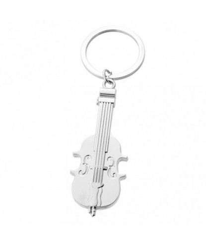 Porte-clés violon instrument de musique classique argenté