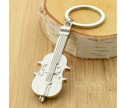 Porte-clés violon instrument de musique classique argenté