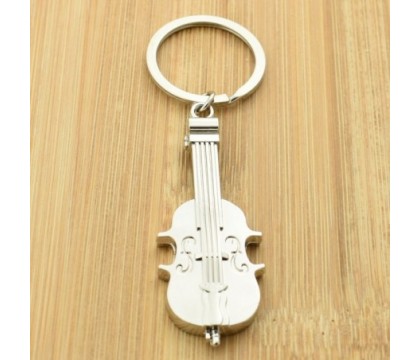 Porte-clés violon instrument de musique classique argenté