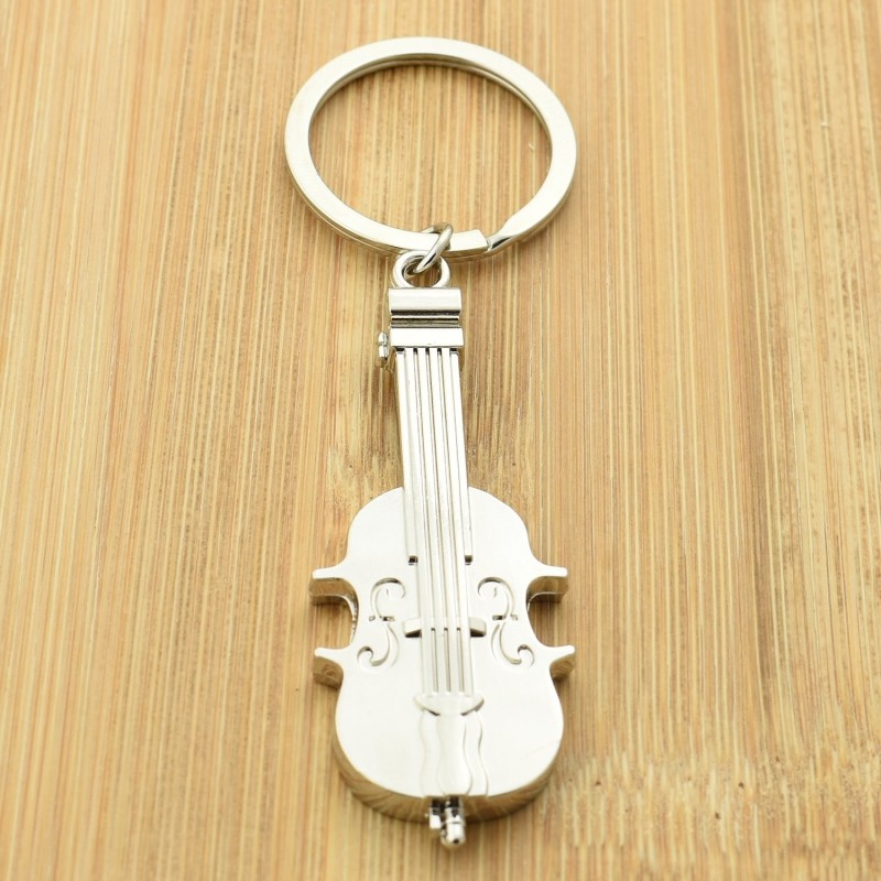 Porte-clés violon instrument de musique classique argenté