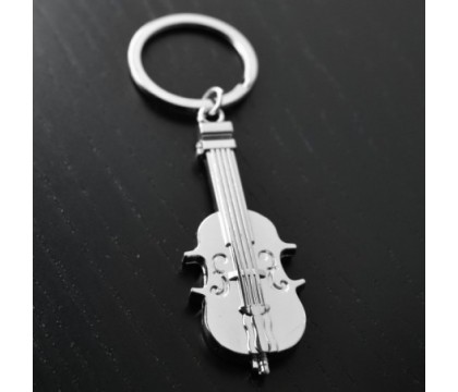 Porte-clés violon instrument de musique classique argenté