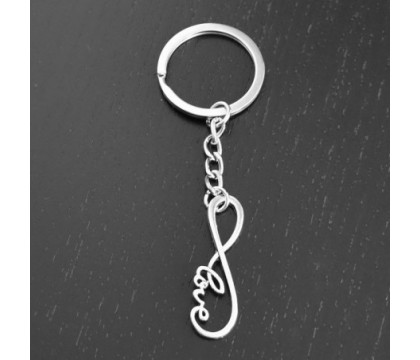 Porte-clés infini écriture love argenté
