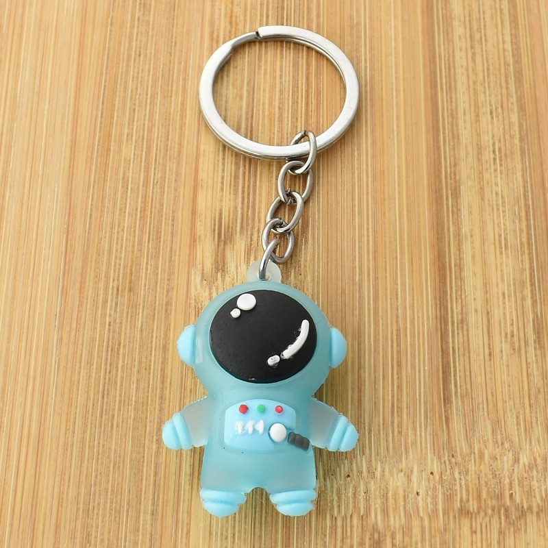 Porte-clés astronaute rigolo bleu en 3D