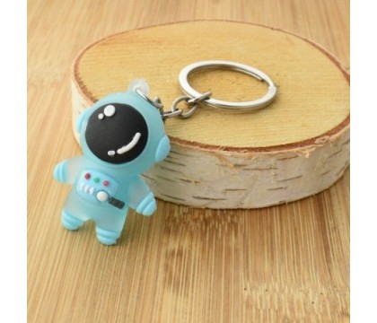 Porte-clés astronaute rigolo bleu en 3D