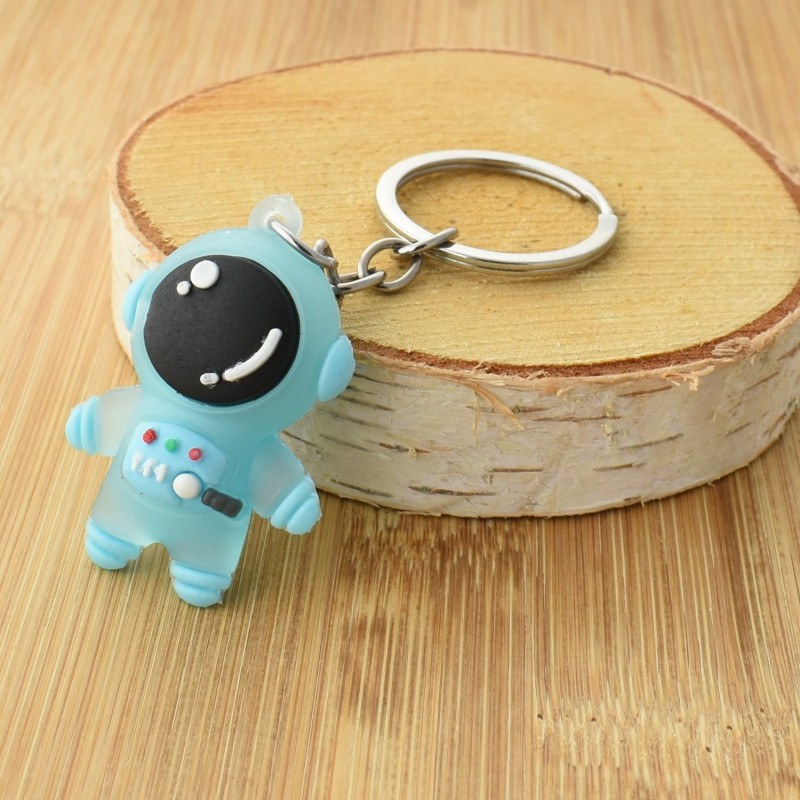 Porte-clés astronaute rigolo bleu en 3D