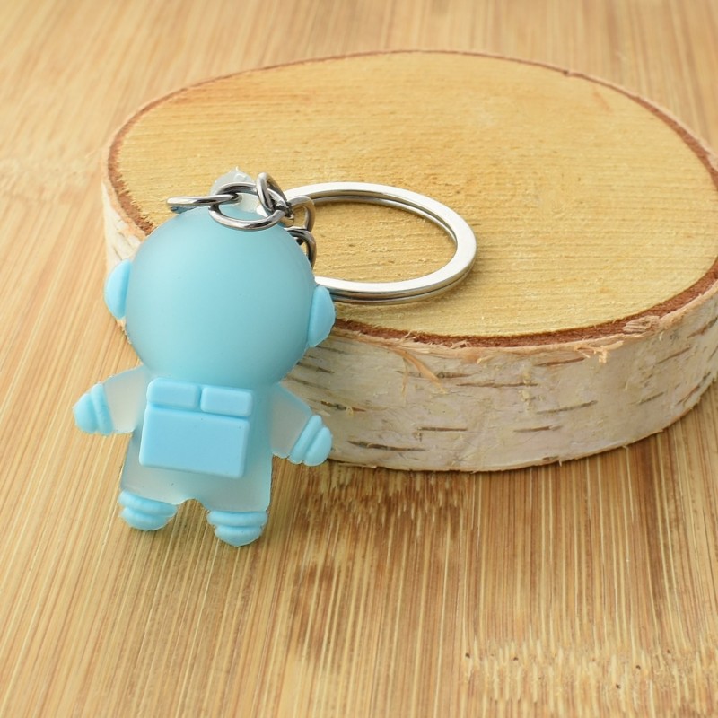 Porte-clés astronaute rigolo bleu en 3D