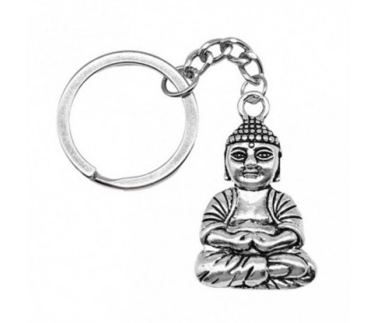 Porte-clés Bouddha argenté
