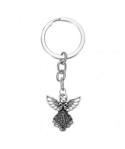 Porte-clés ange avec des ailes argenté