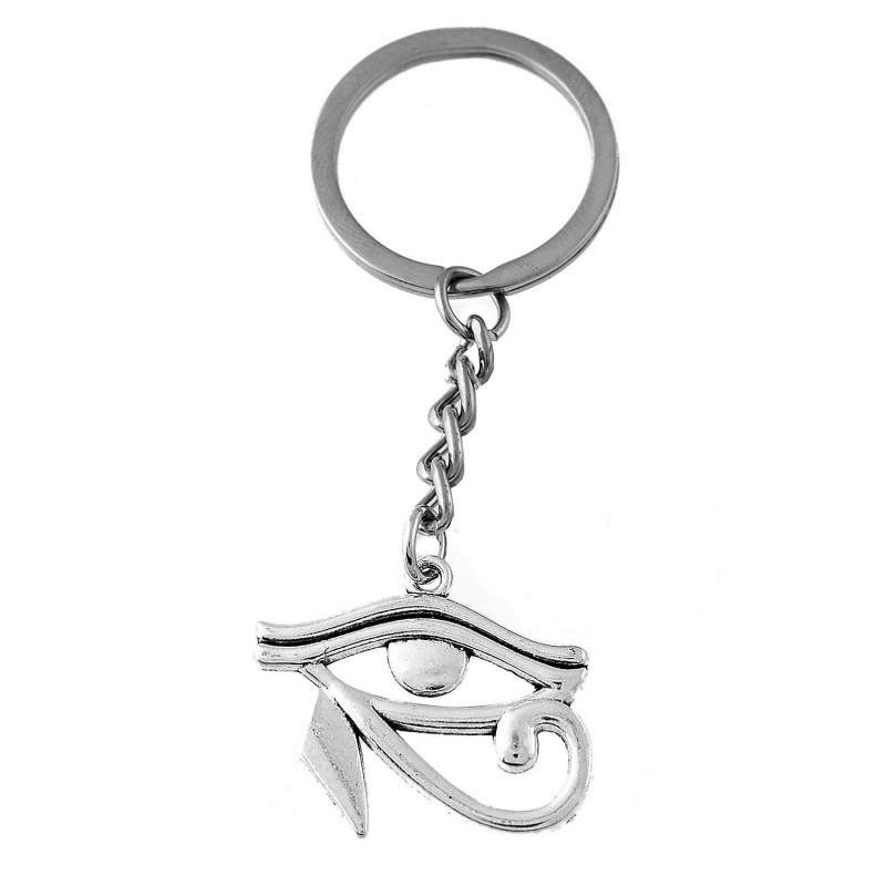 Porte-clés oeil d'Horus Oudjat d'Egypte argenté