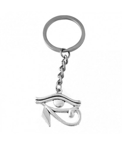 Porte-clés oeil d'Horus Oudjat d'Egypte argenté