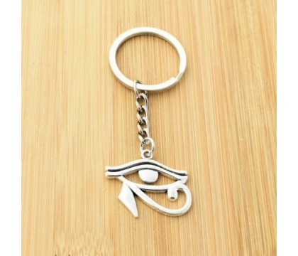 Porte-clés oeil d'Horus Oudjat d'Egypte argenté